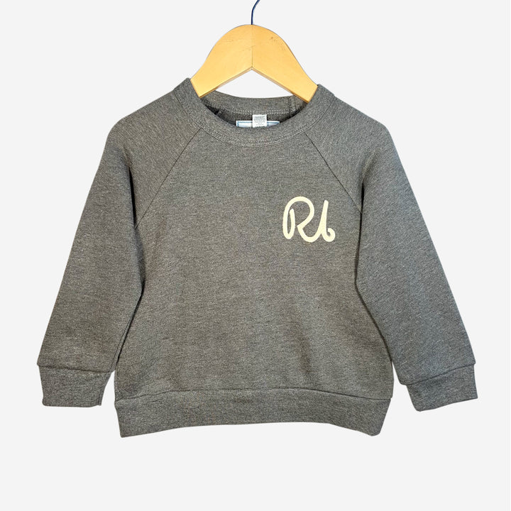 Rhode Island RI Script Toddler Crew Neck Sweatshirt